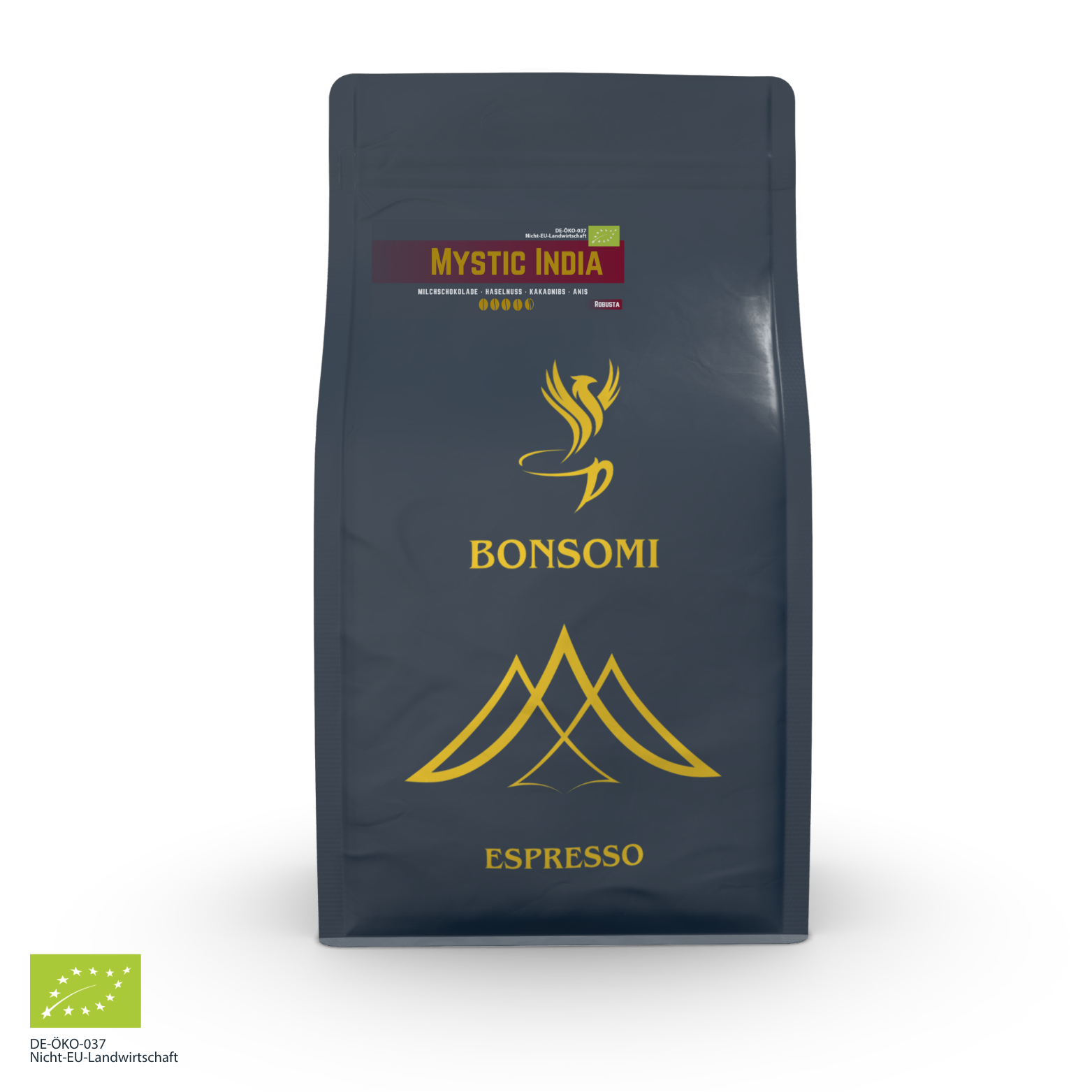 Mystic India – edle Verpackung, Bio-Arabica mit Kakao- & Anisnoten, perfekt für Siebträger